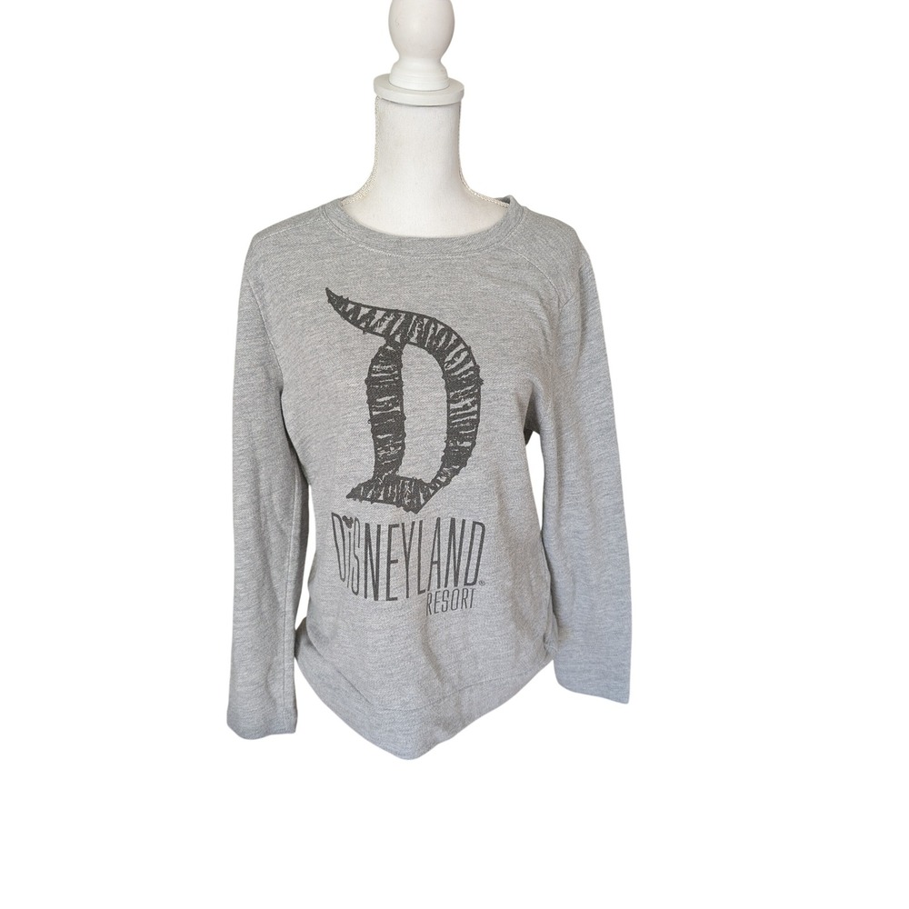 Disney Parks Disneyland Resort Graphic Sweatshirt Distressed Gray Womens Large